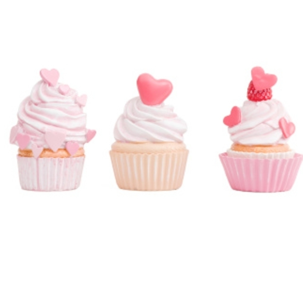 🧁▪️ Cupcakes & Cashmere▪️ Set Of 3 Cupcakes Valentine’s Day Decorational - Picture 7 of 7